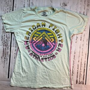 American Fighter Mint and Pink Tee